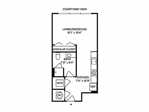Sentral West Midtown at Star Metals - Studio Furnished Floor Plan